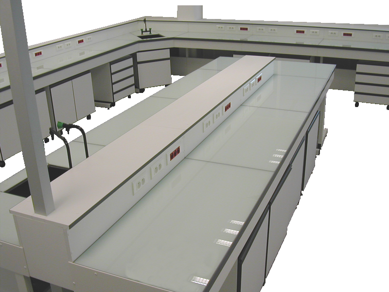 aménagement laboratoire paillasse murale et centrale