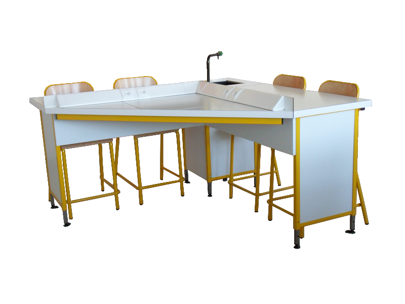 aménagement laboratoire paillasse élèves triangulaire